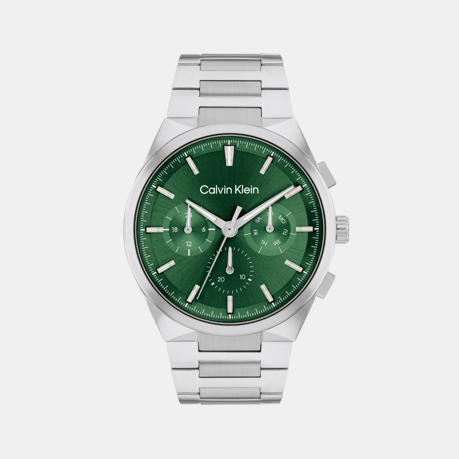 Calvin Klein Distinguish Men Quartz Dark Green Dial Multi-Function Stainless Steel Watch 25200441