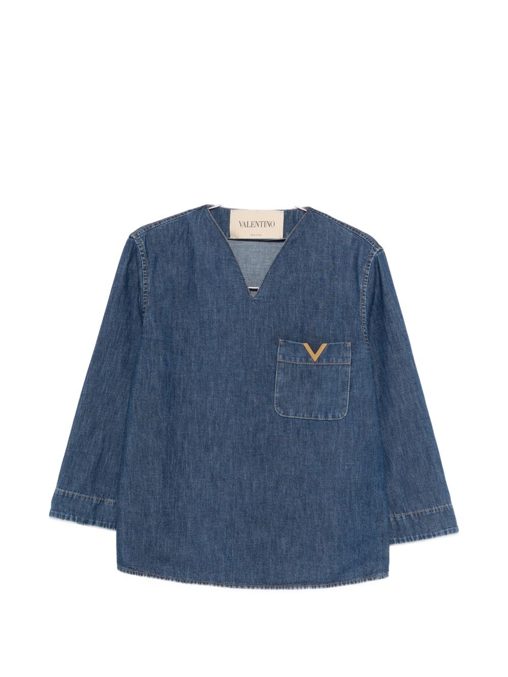 Valentino VLogo Signature denim blouse – Cotton 100%