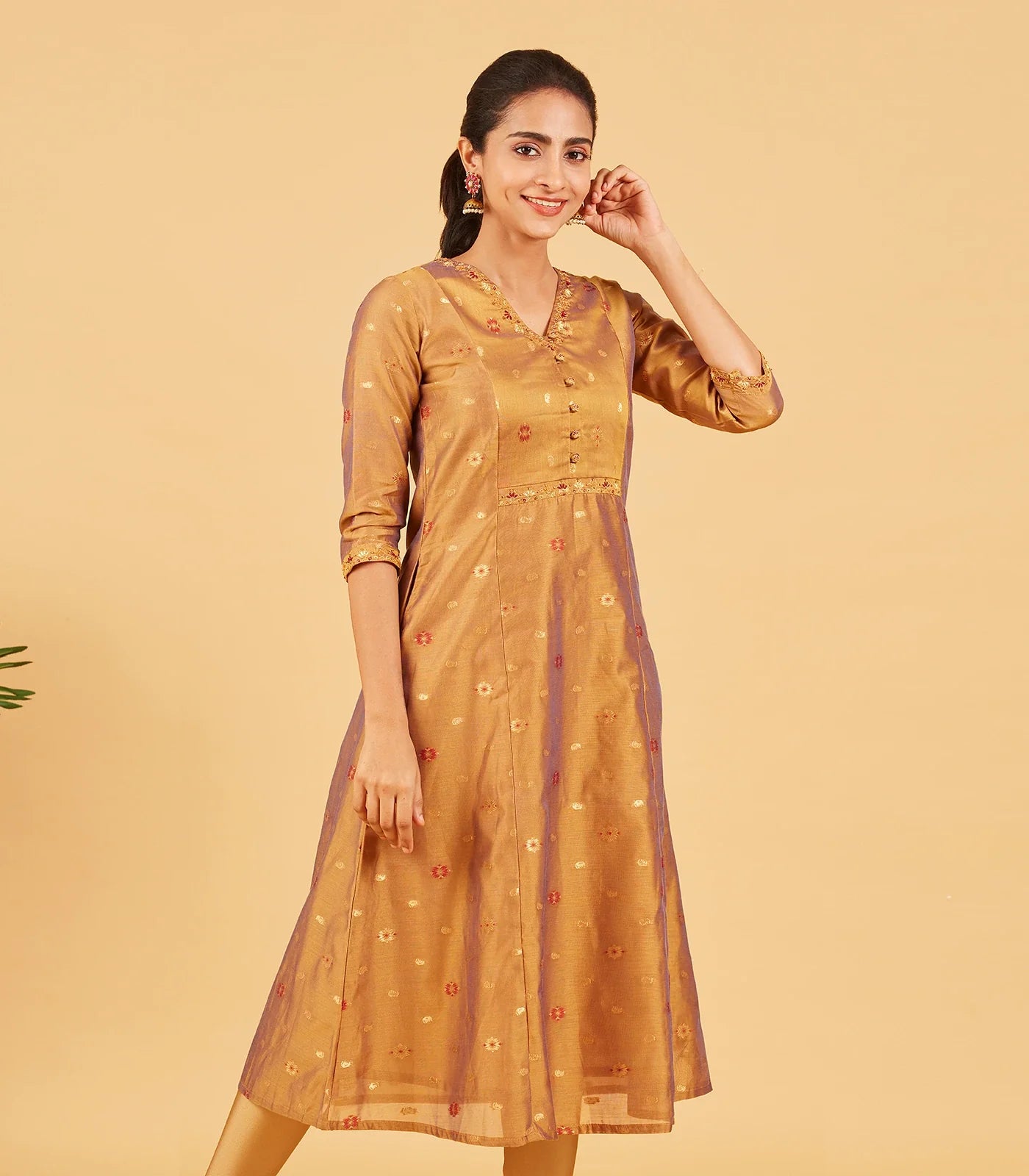 RmKV Antique Gold Festive Kurta