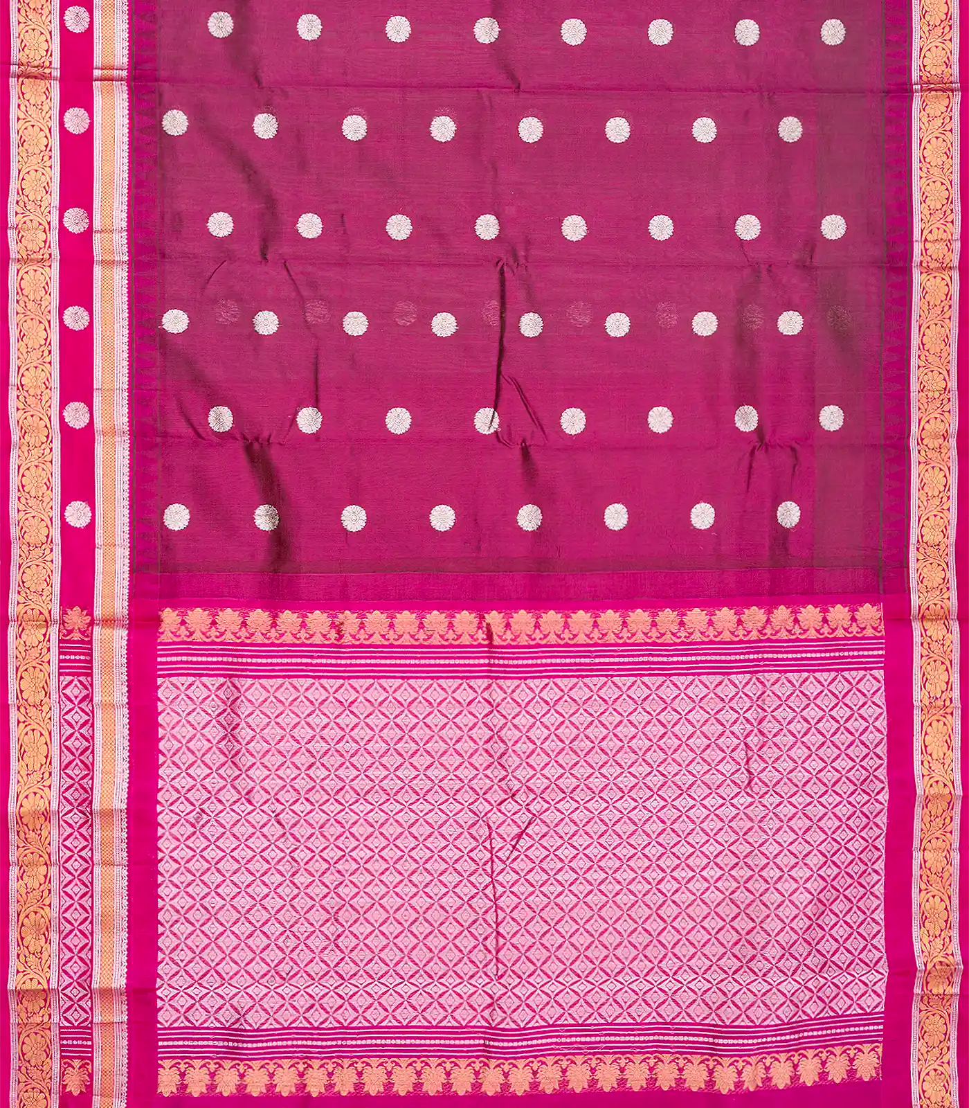 RmKV Pink Handloom Chirala Silk Cotton With Kamalam Buttas-Pink - view 2