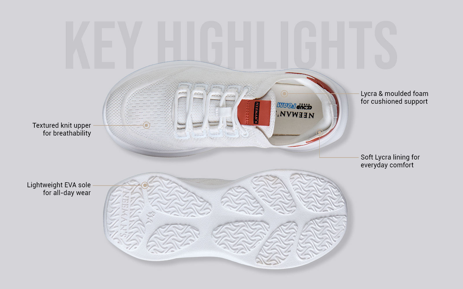 Neeman's The Knit Strides : White - view 4