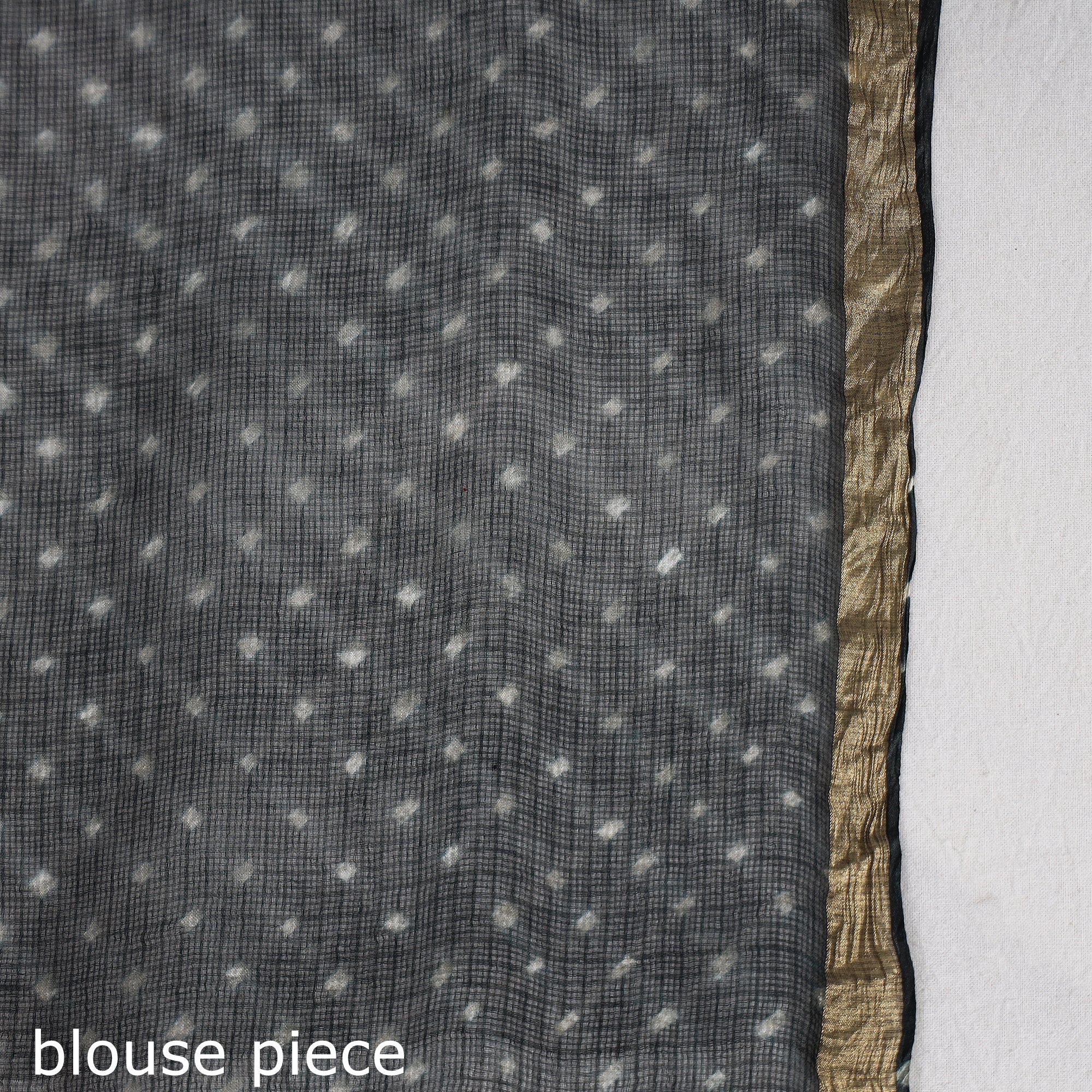 LEHARIYA BY BADSHAH MIYAN Black - Leheriya Tie-Dye Mothra Kota Doria Silk Saree - view 7