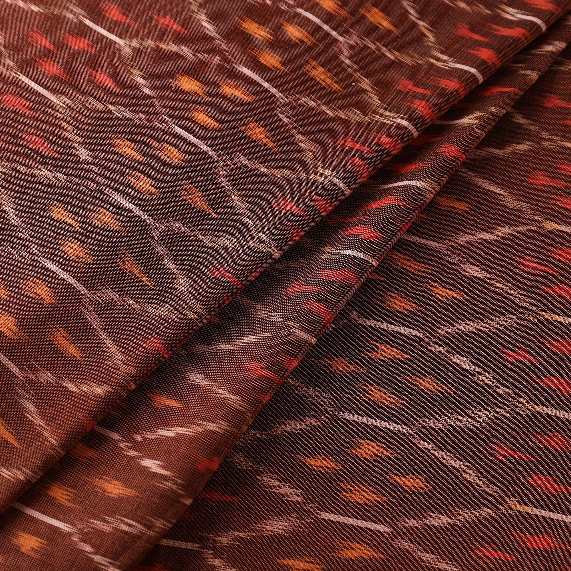 SOUTH KARGHA Brown - Mercerised Cotton Pochampally Ikat Fabric 01 - view 2