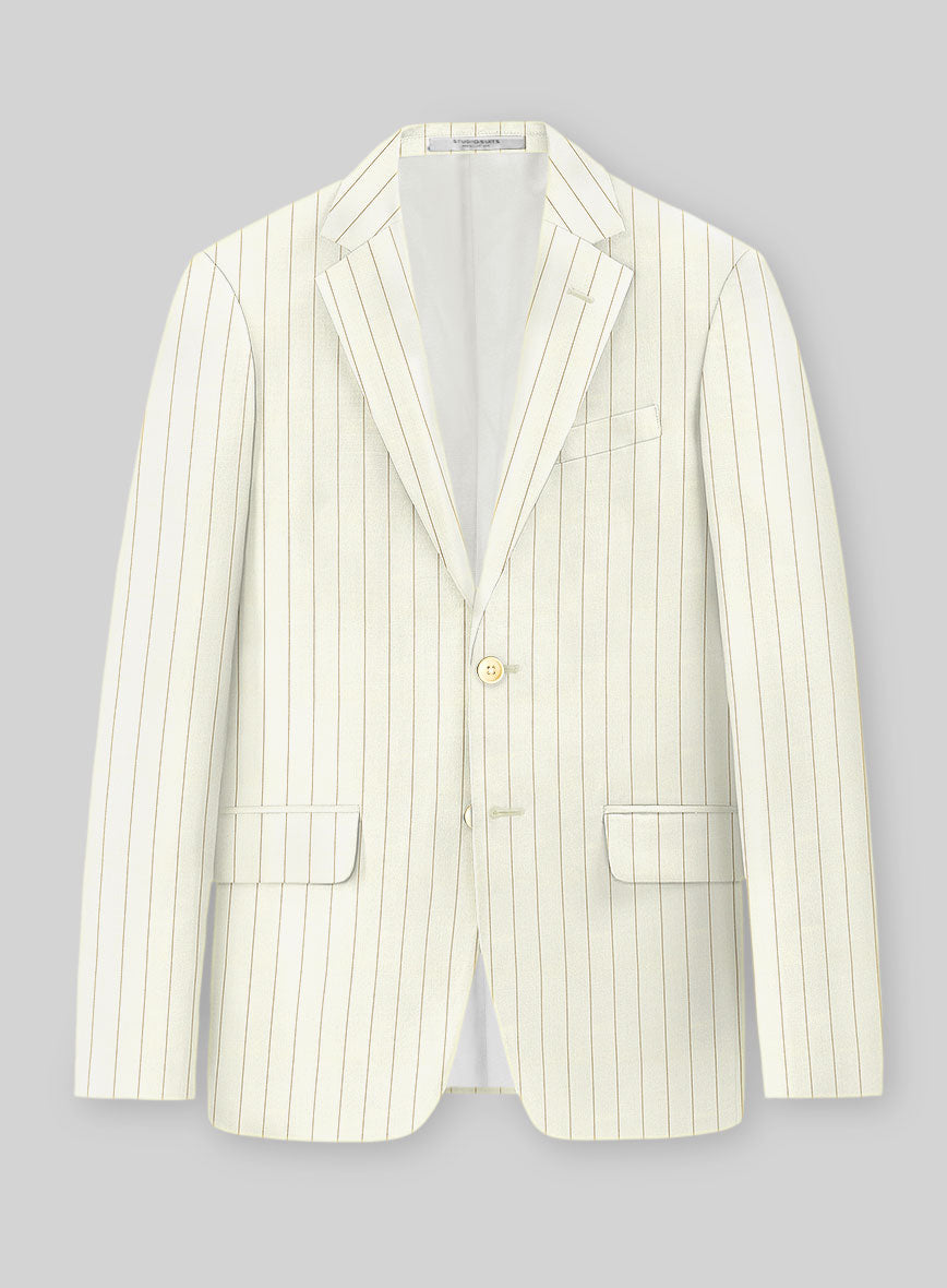 StudioSuits Napolean Tullio Stripe Ivory Wool Jacket