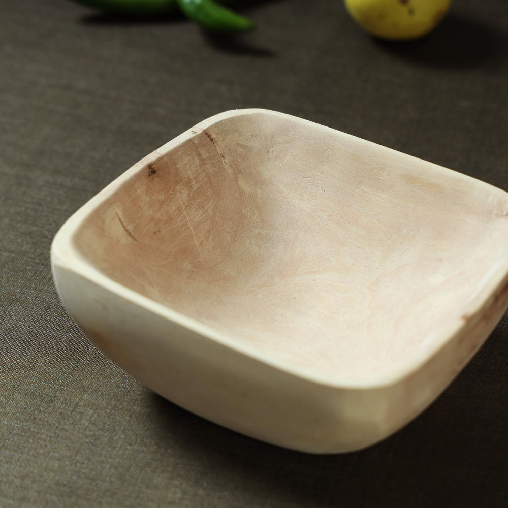 ITOKRI CRAFTS INITIATIVE Beige - Udayagiri Wooden Square Bowl - view 2
