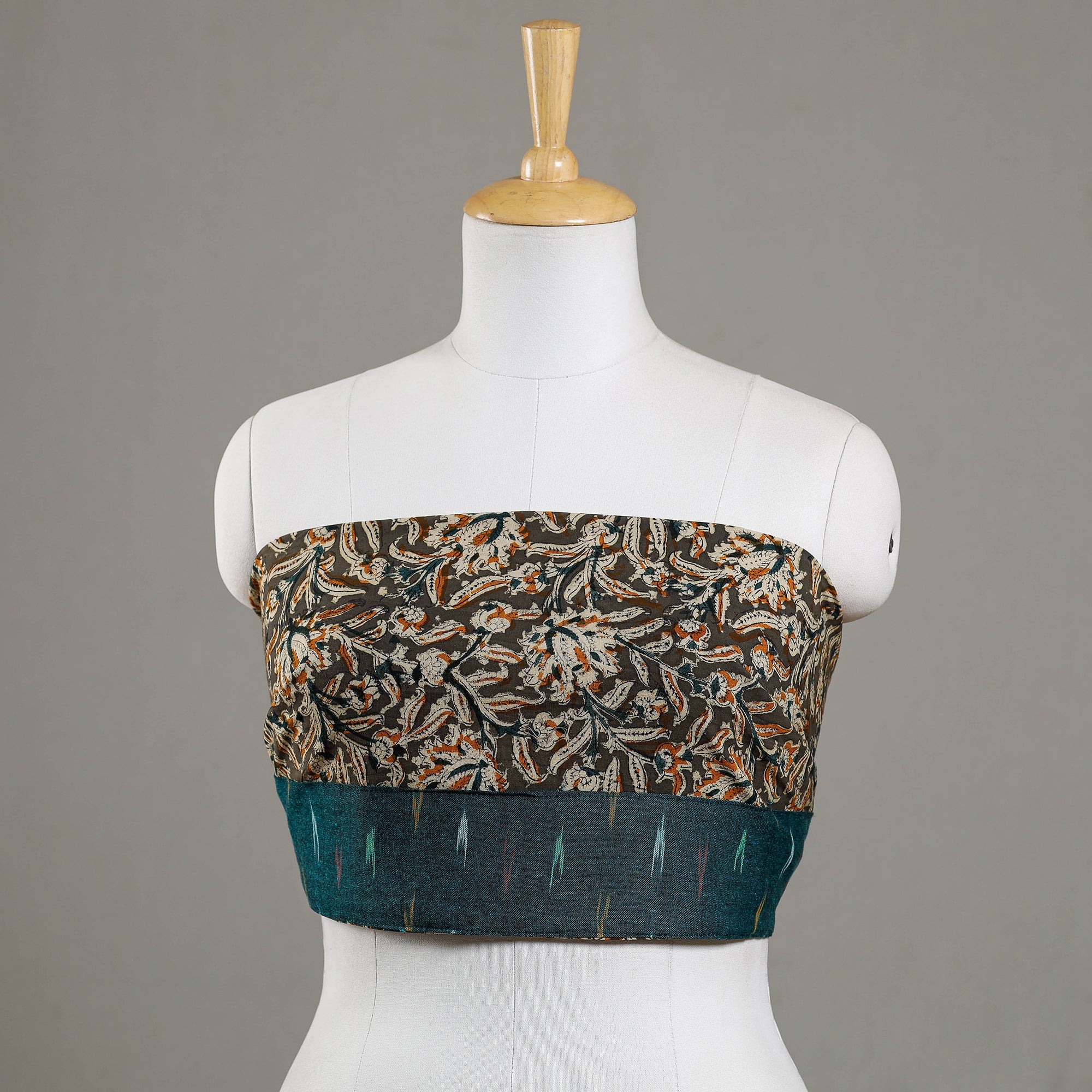 NOORI BAZAR Brown - Kalamkari Block Printed Cotton Blouse Piece