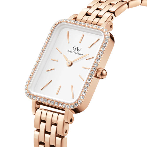 Daniel Wellington Quadro Lumine Bezel 5-Link Melrose White Dial Women 20*26mm DW00100672 - view 2
