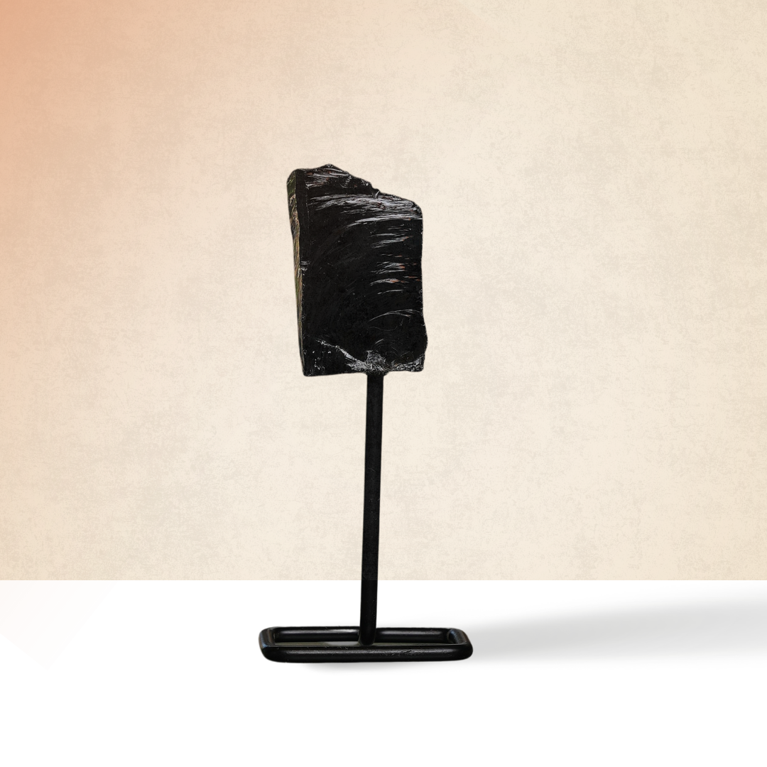 Gemsmantra Black Obsidian Raw Stone Stand