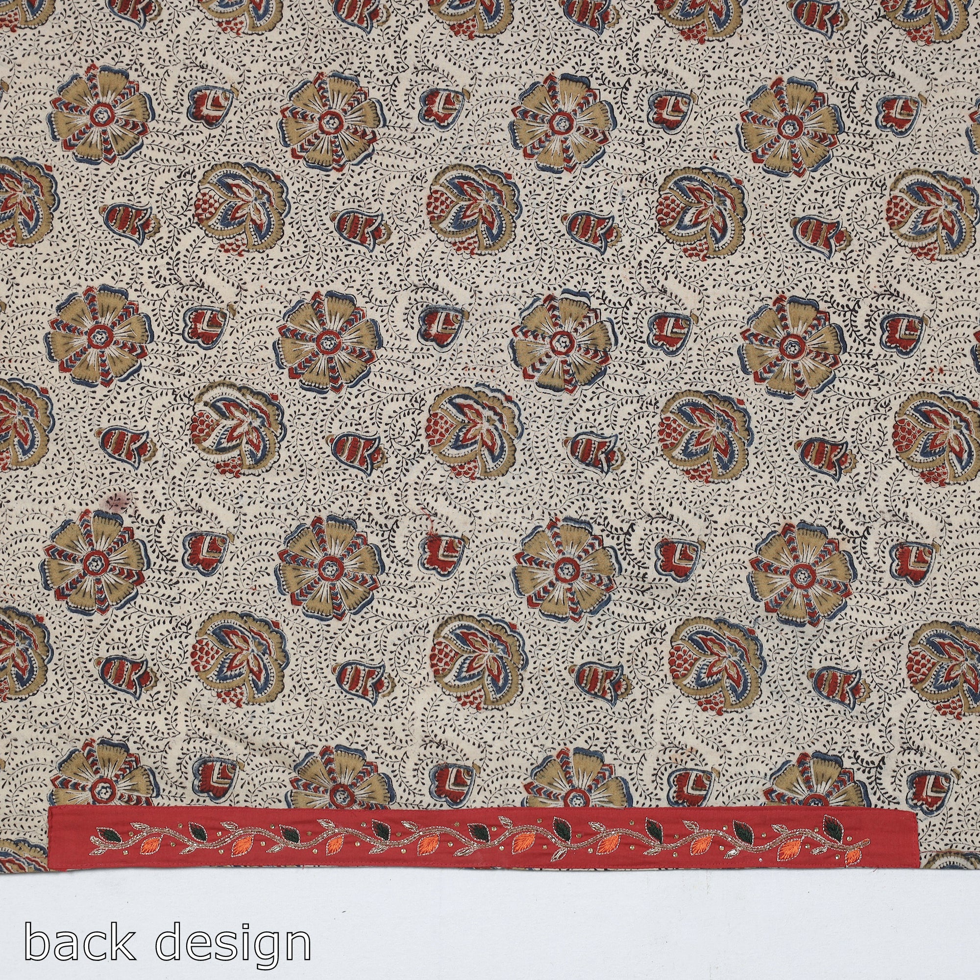 NOORI BAZAR Beige - Zardozi Hand Embroidered Kalamkari Cotton Blouse Piece - view 3