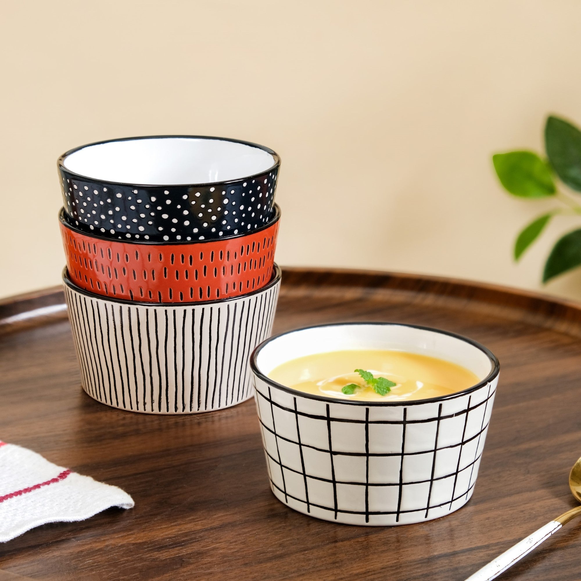 Nestasia Sienna Ceramic Bowl For Snacks Set Of 4 400ml