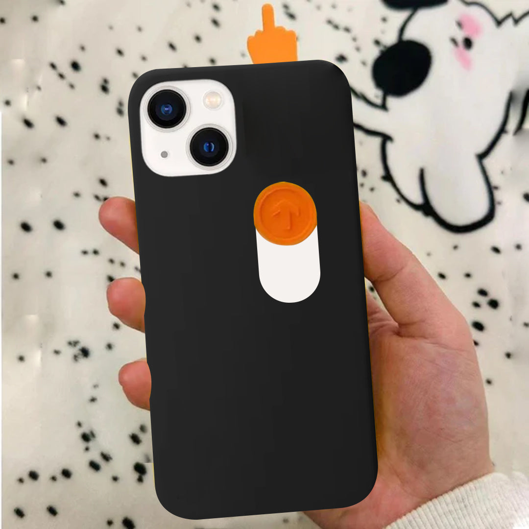 Million Cases iPhone 15 Series Funky Spoof 3D Finger Sliding Case