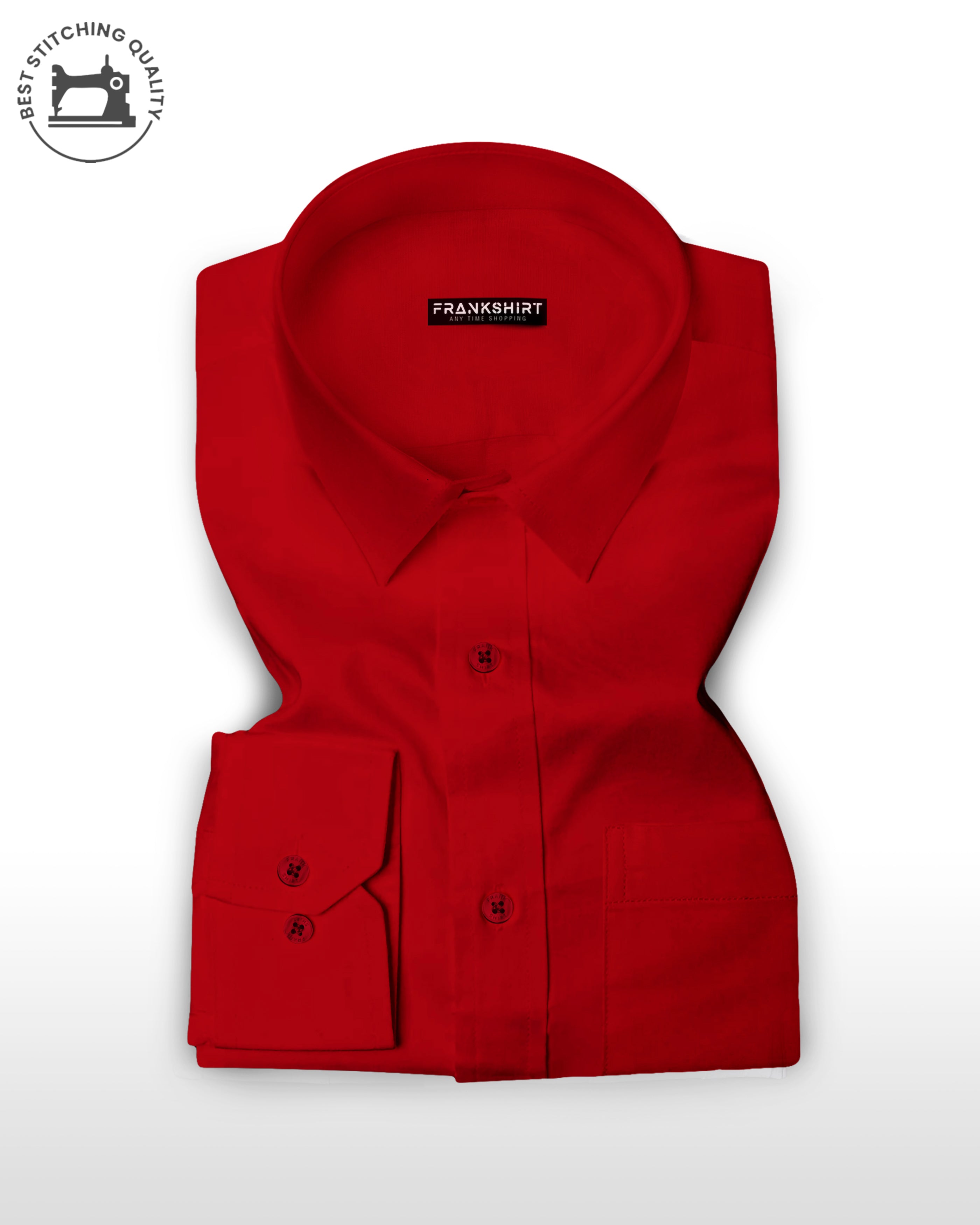 BlackTree Blood Red I Red Color I Formal Shirt I Regular Fit I 100% Cotton Shirt