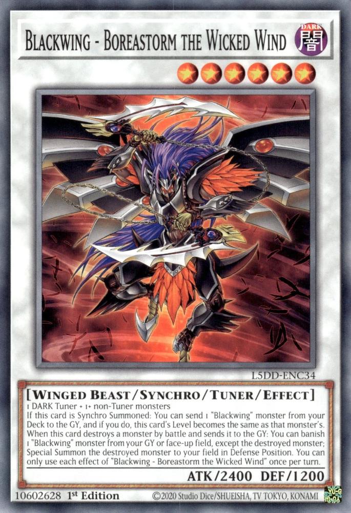 Yu-Gi-Oh! Blackwing - Boreastorm the Wicked Wind - L5DD-ENC34 - Common - 1st Edition
