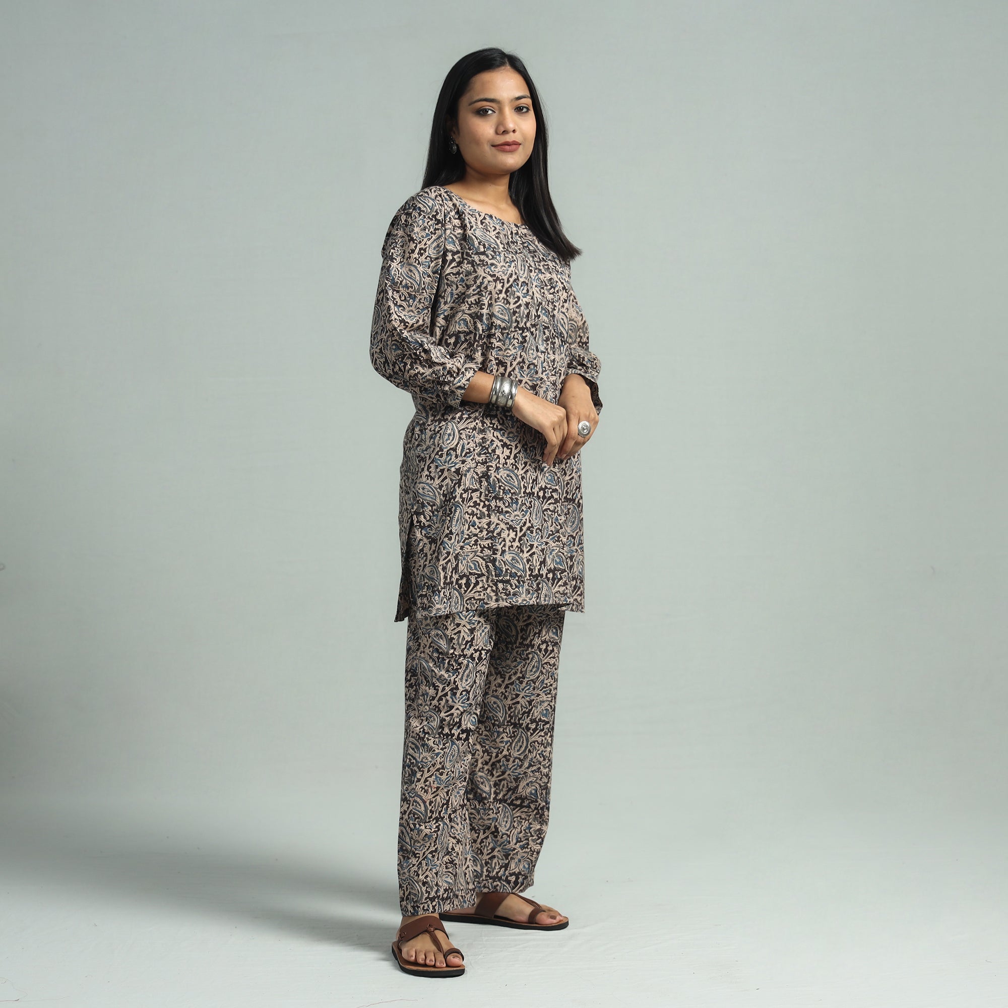 ITOKRI CASUALS Black - Pedana Kalamkari Block Printed Cotton Co-Ord Set - view 2