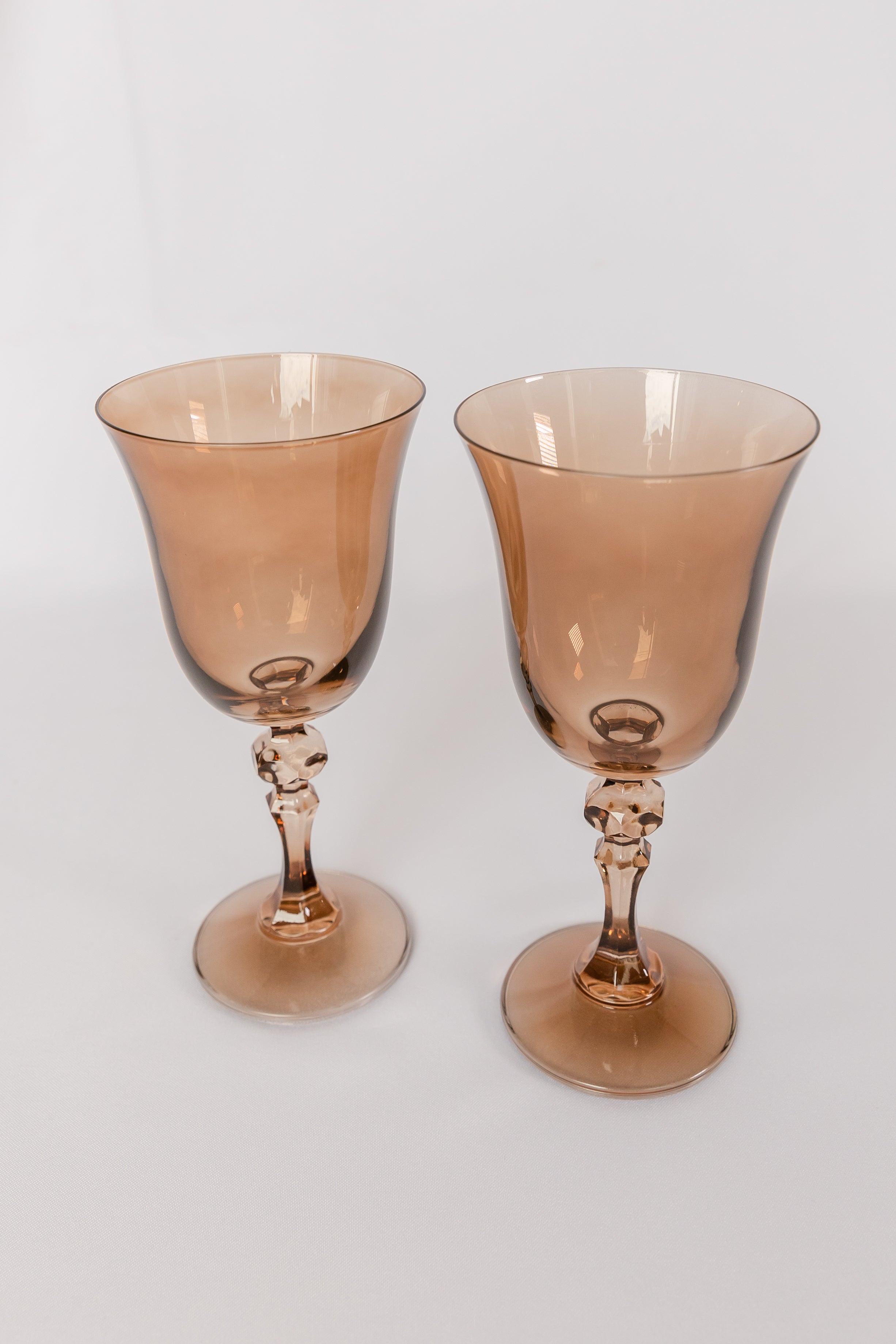 Estelle Colored Glass Estelle Colored Regal Goblet - Set of 2 {Mocha Mousse (Our Amber Smoke)} - view 2