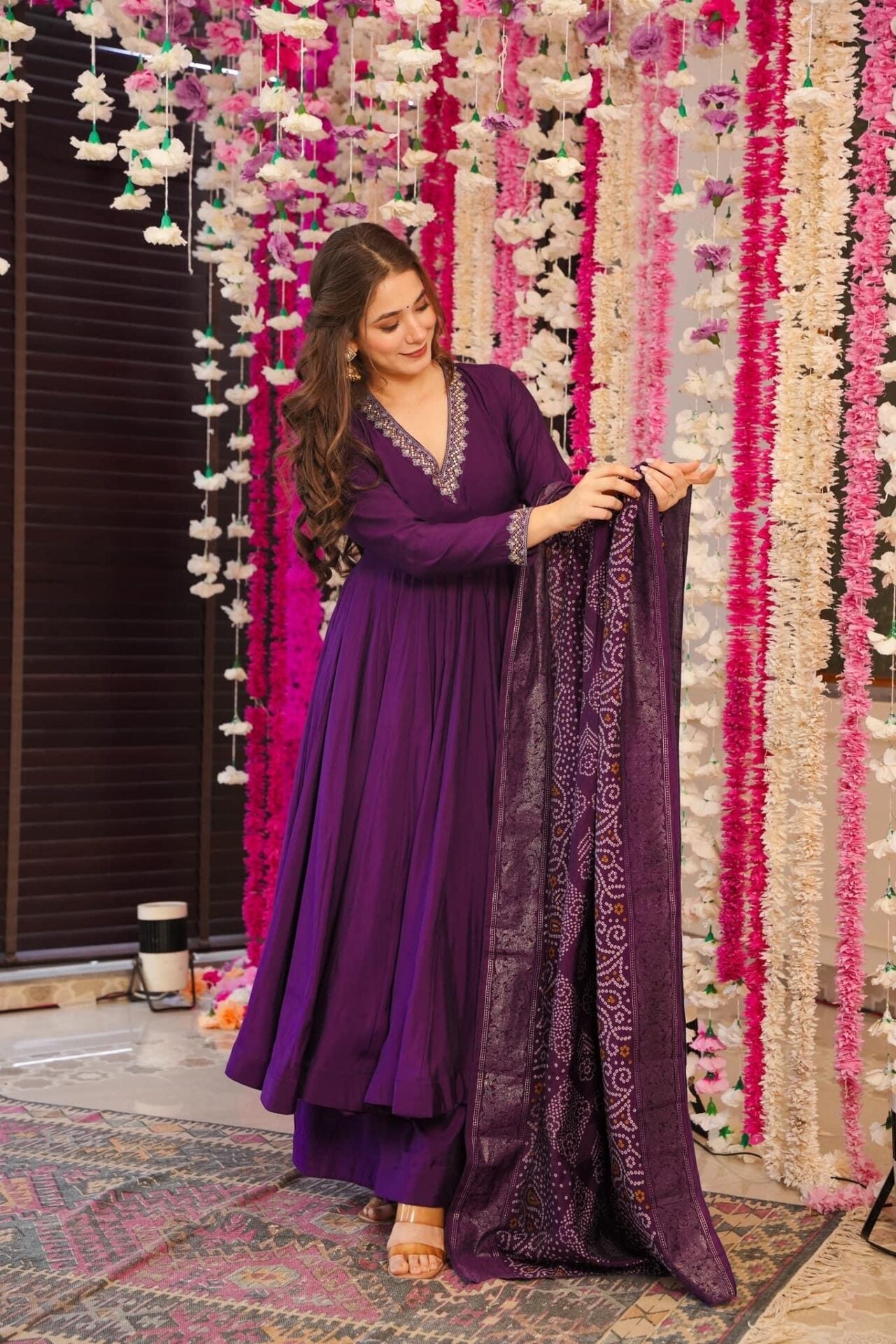 Idaho-o Dreamy purple Muslin suit set - view 2