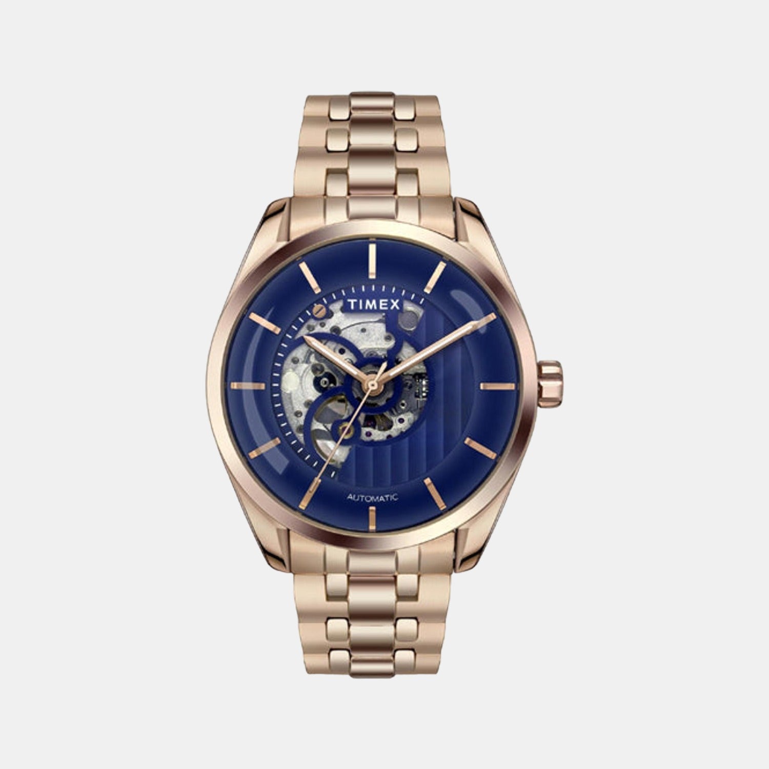 Timex E Class Men Automatic Blue Dial Analog Stainless Steel Watch TWEG17504
