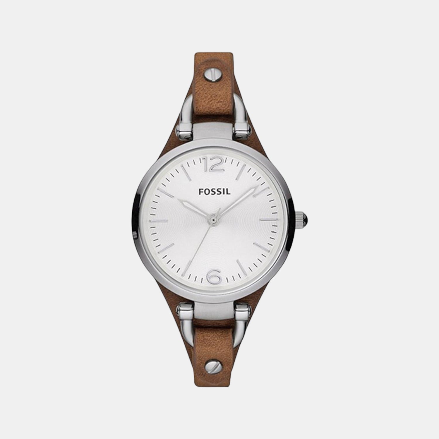 Fossil Georgia Women Quartz Silver Dial Analog Leather Watch ES3060