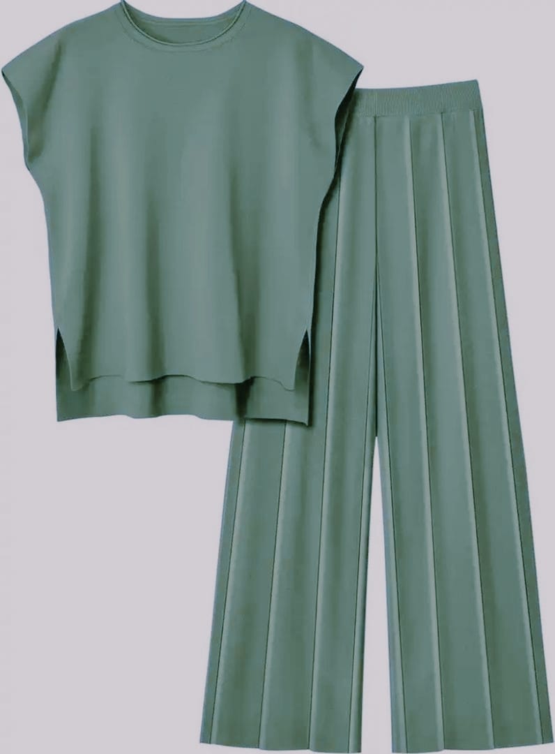 Alamode By Akanksha Elvin Knit Coord Set – Teal - view 2