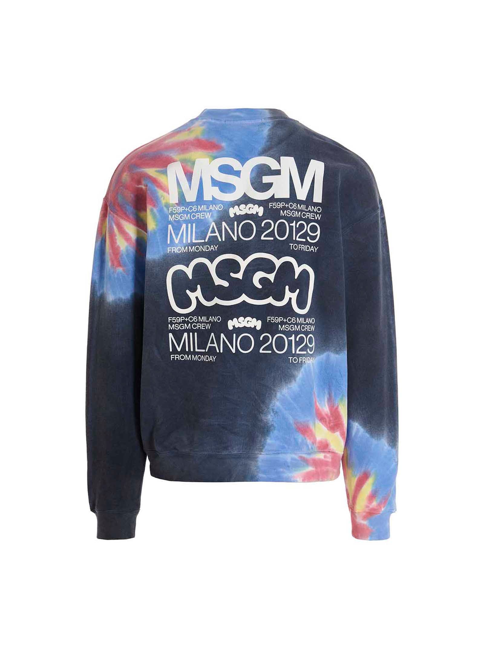 Msgm Logo Print Tie Dye Sweatshirt By Burro Studio - view 2
