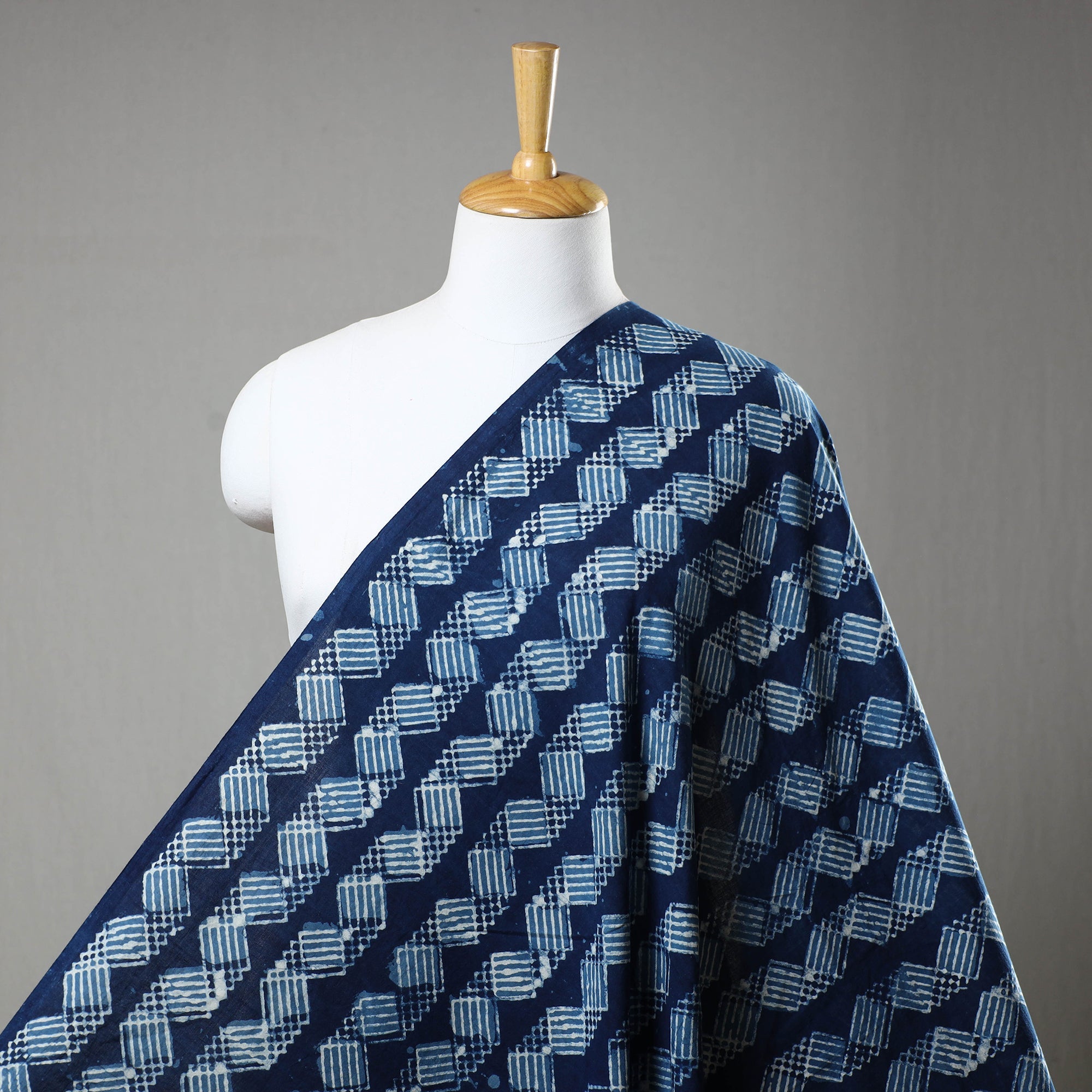 BAGRU DABU PRINTS Block Printed Cotton Indigo Dabu Bagru Fabric 02