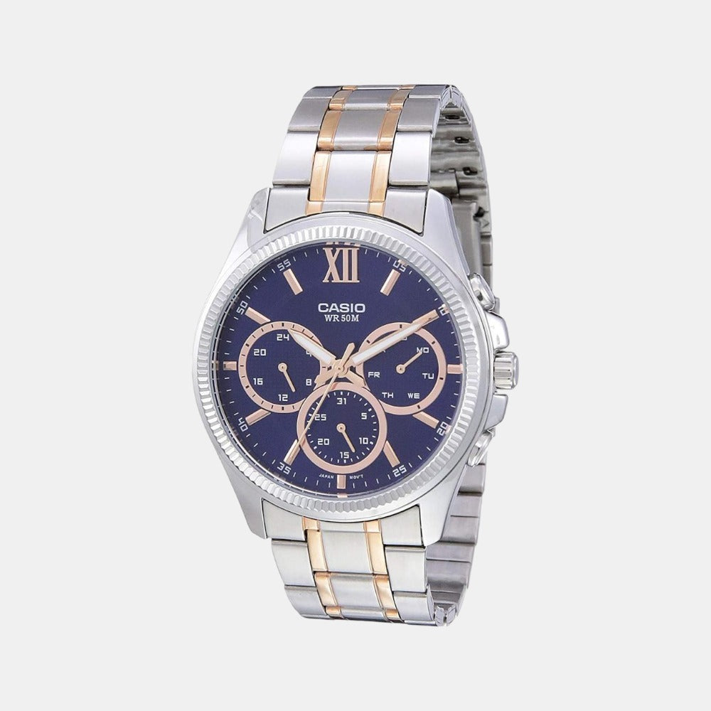 Casio Enticer Men Quartz Blue Dial Chronograph Stainless Steel Watch A1776