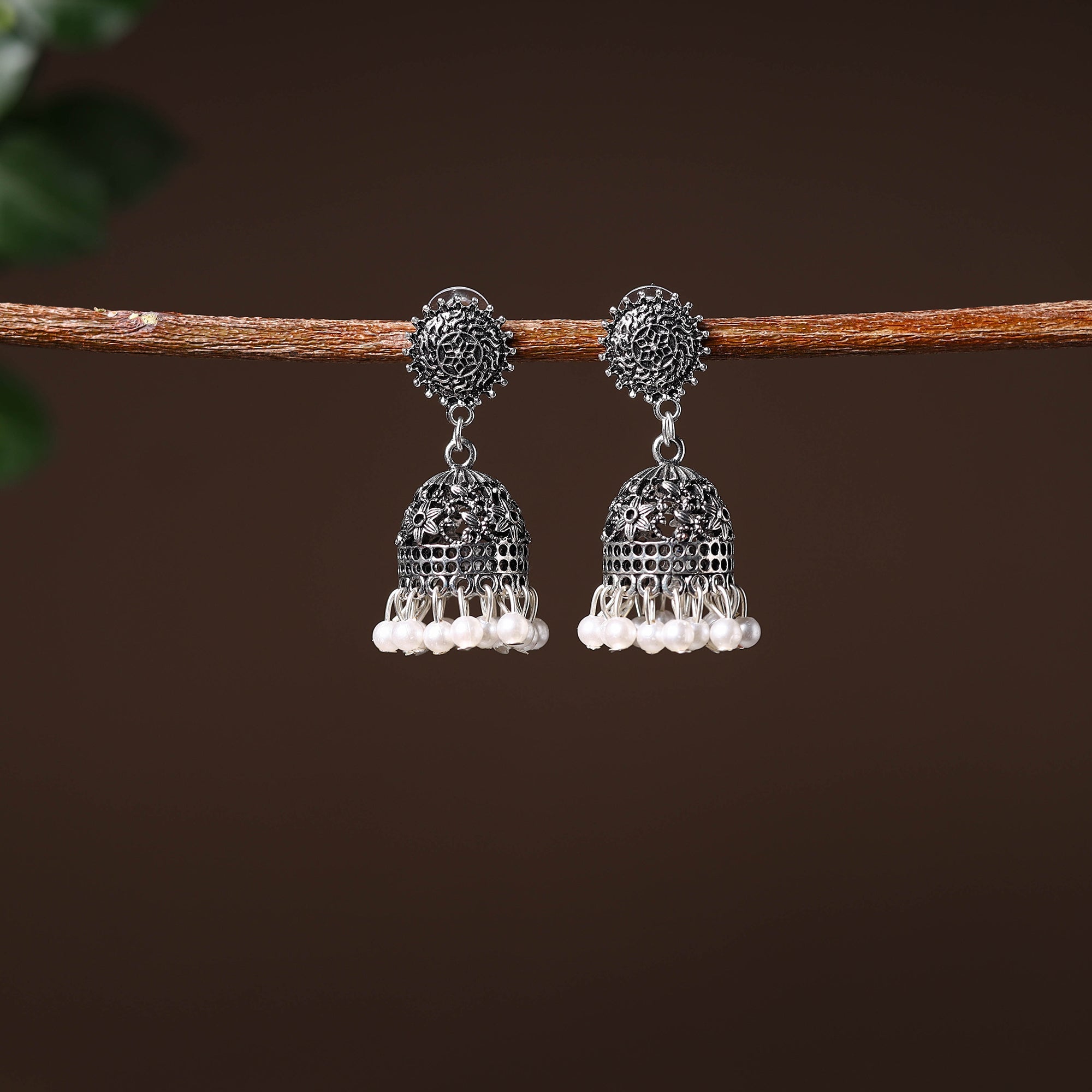 JALPARI Atifa Handcrafted GS Beaded Jhumki Earrings