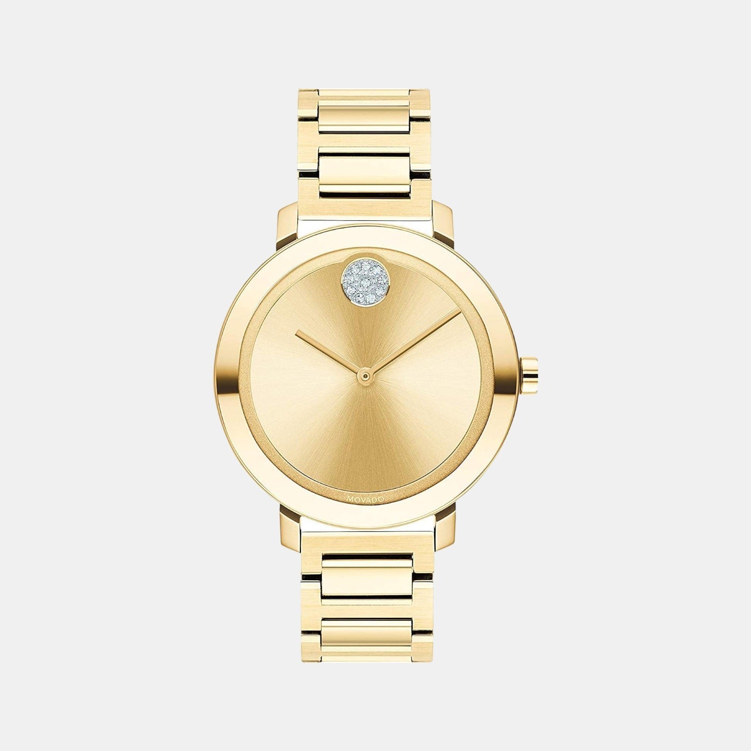 Movado Bold Shimmer Women Quartz Gold Dial Analog Stainless Steel Watch 3600649
