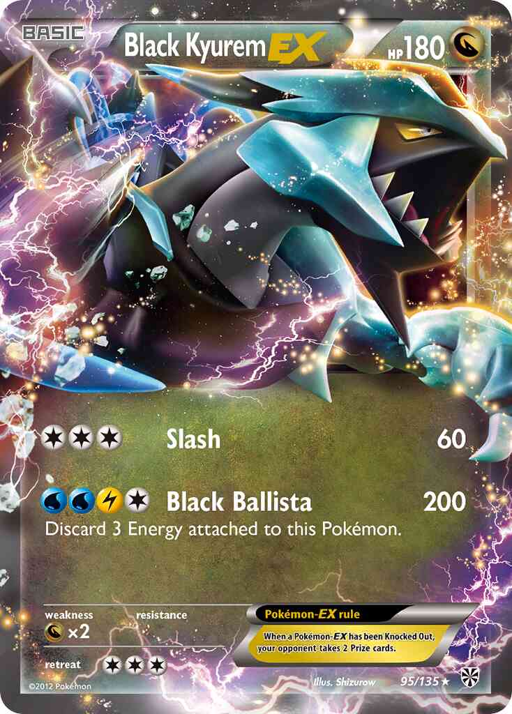 Pokémon Black Kyurem-EX - 95/135 - Rare Holo EX [bw8-95] [Ultra]