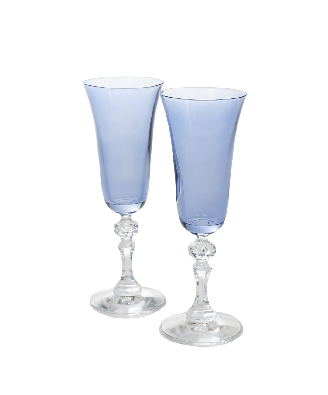 Estelle Colored Glass Estelle Colored Regal Flute With Clear Stem - Set of 2 {Cobalt Blue} - view 6