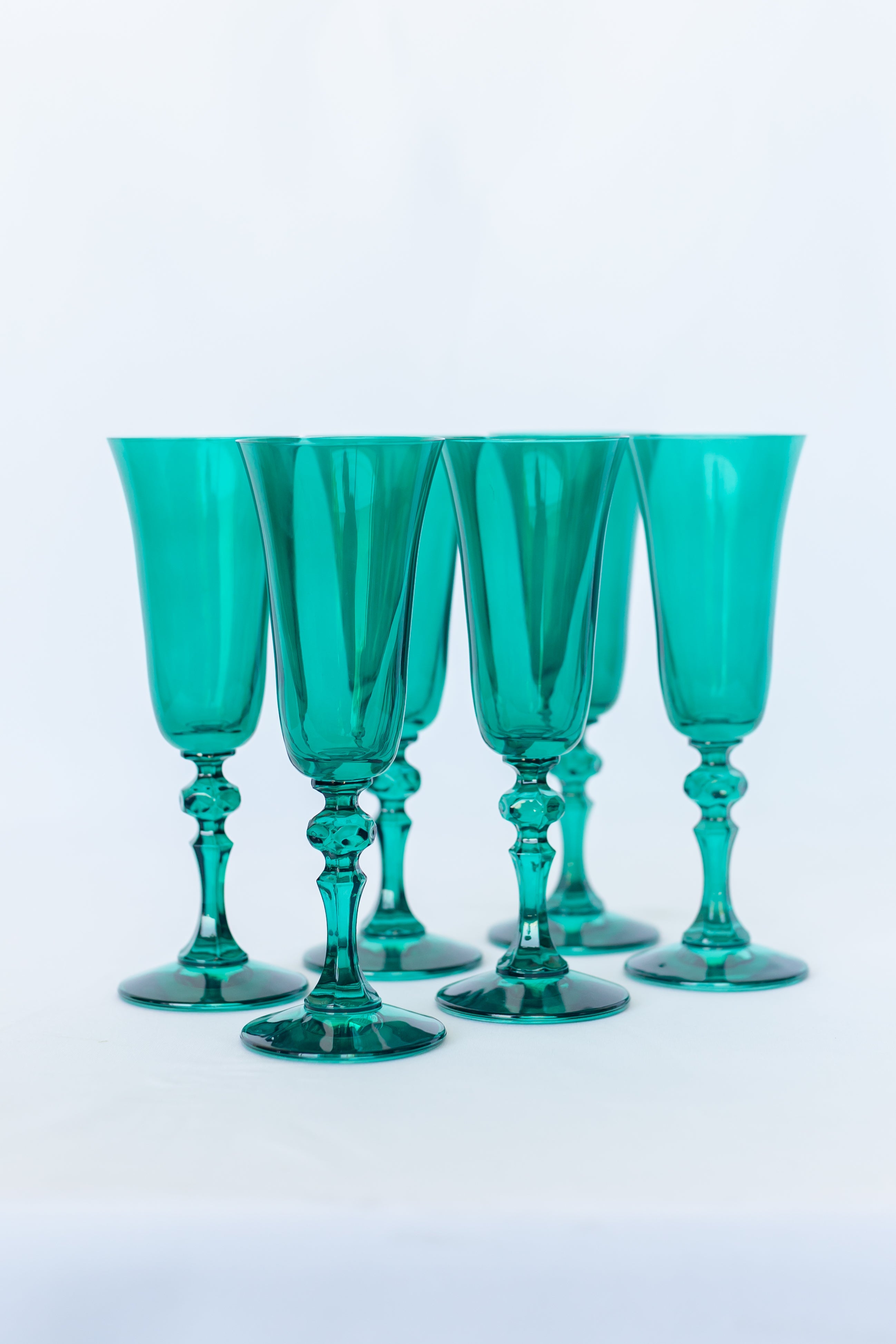 Estelle Colored Glass Estelle Colored Regal Flute - Set of 2 {Emerald Green} - view 3