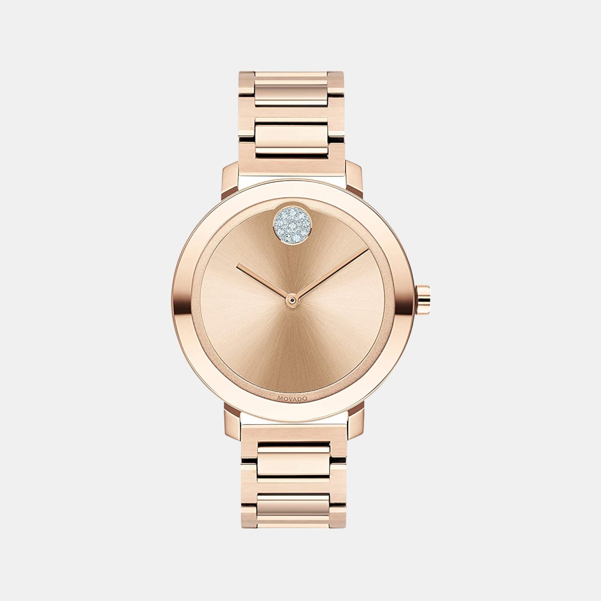 Movado Bold Men Quartz Rose Gold Dial Analog Stainless Steel Watch 3600650