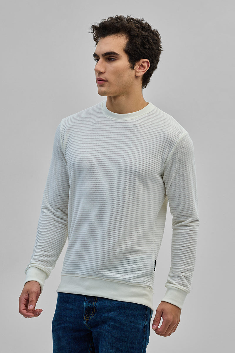 SNITCH White Textured Sweatshirt - view 5