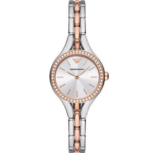 Emporio Armani Horloge Silver Dial Women 28mm