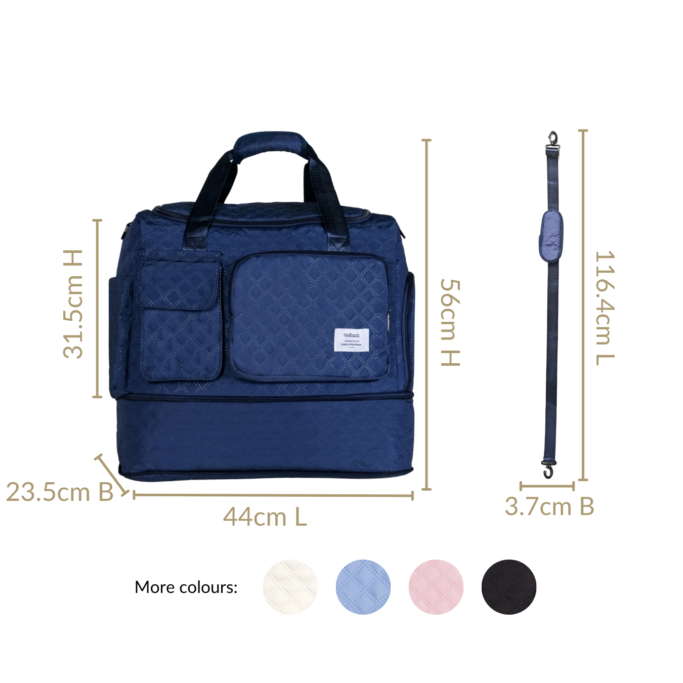 Nestasia Dova Expandable Duffle Bag Dark Blue - view 4