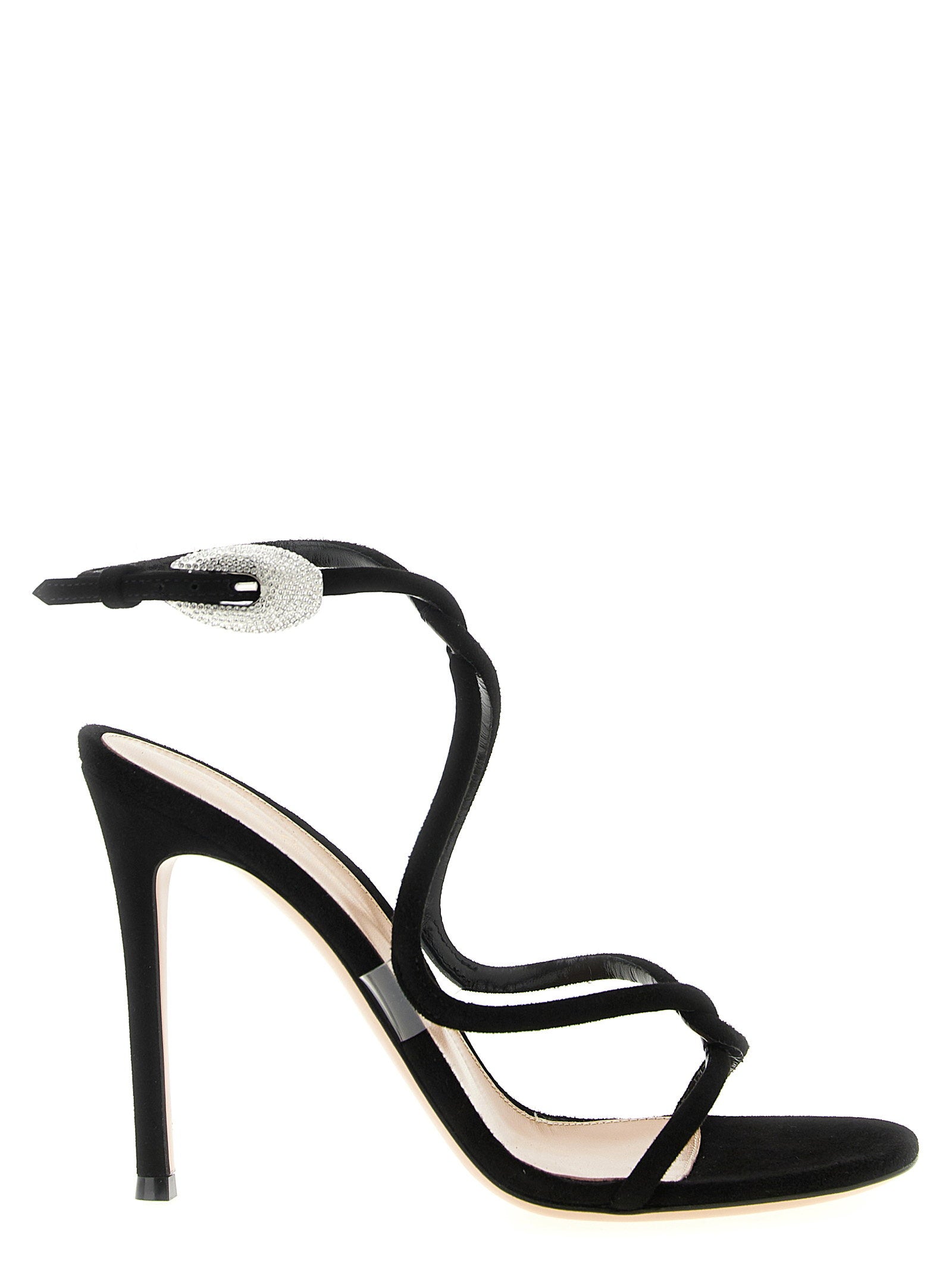 Gianvito Rossi Mamba Crystal Sandals – 95% suede 5% tpu