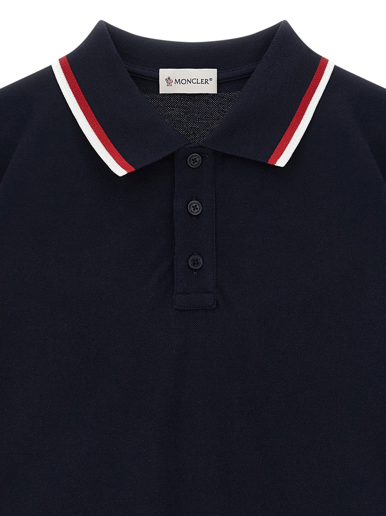 Moncler Enfant Tricolor Polo Shirt – 100% cotton - view 3