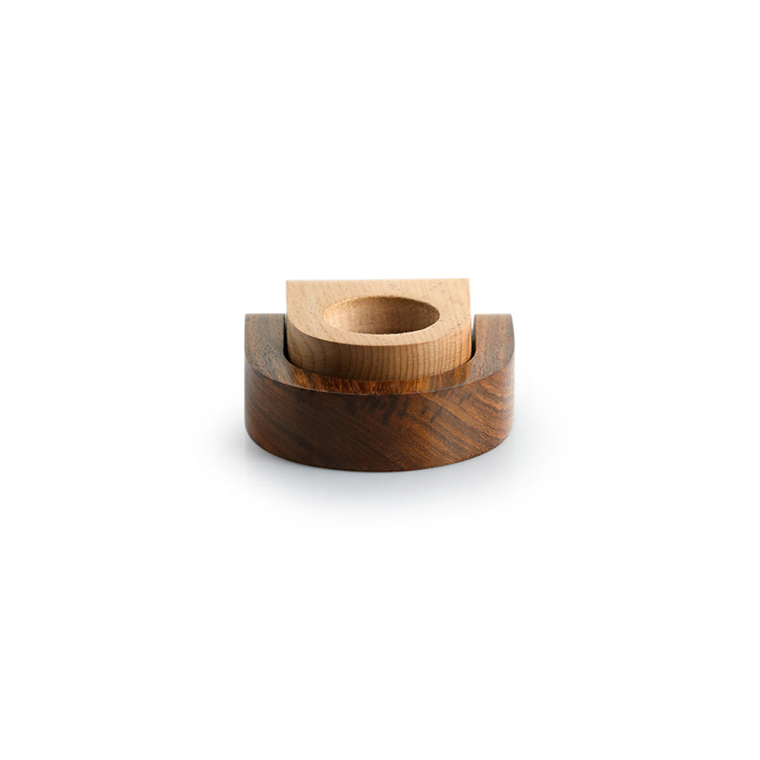 EXCLUSIVELANE 'Jugnu U' Wooden Tea Light Holder - view 4