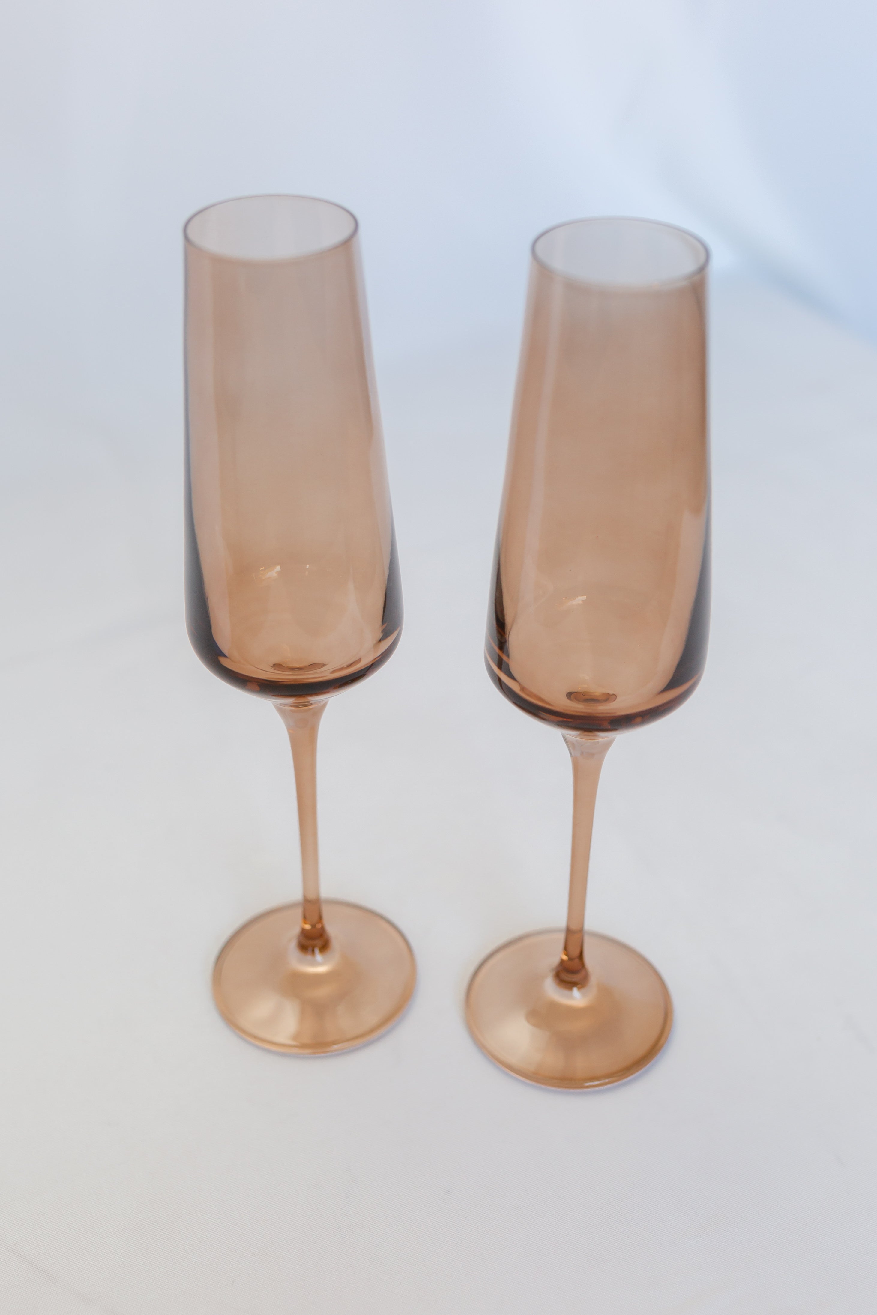 Estelle Colored Glass Estelle Colored Champagne Flute - Set of 6 {Mocha Mousse (Our Amber Smoke)} - view 10