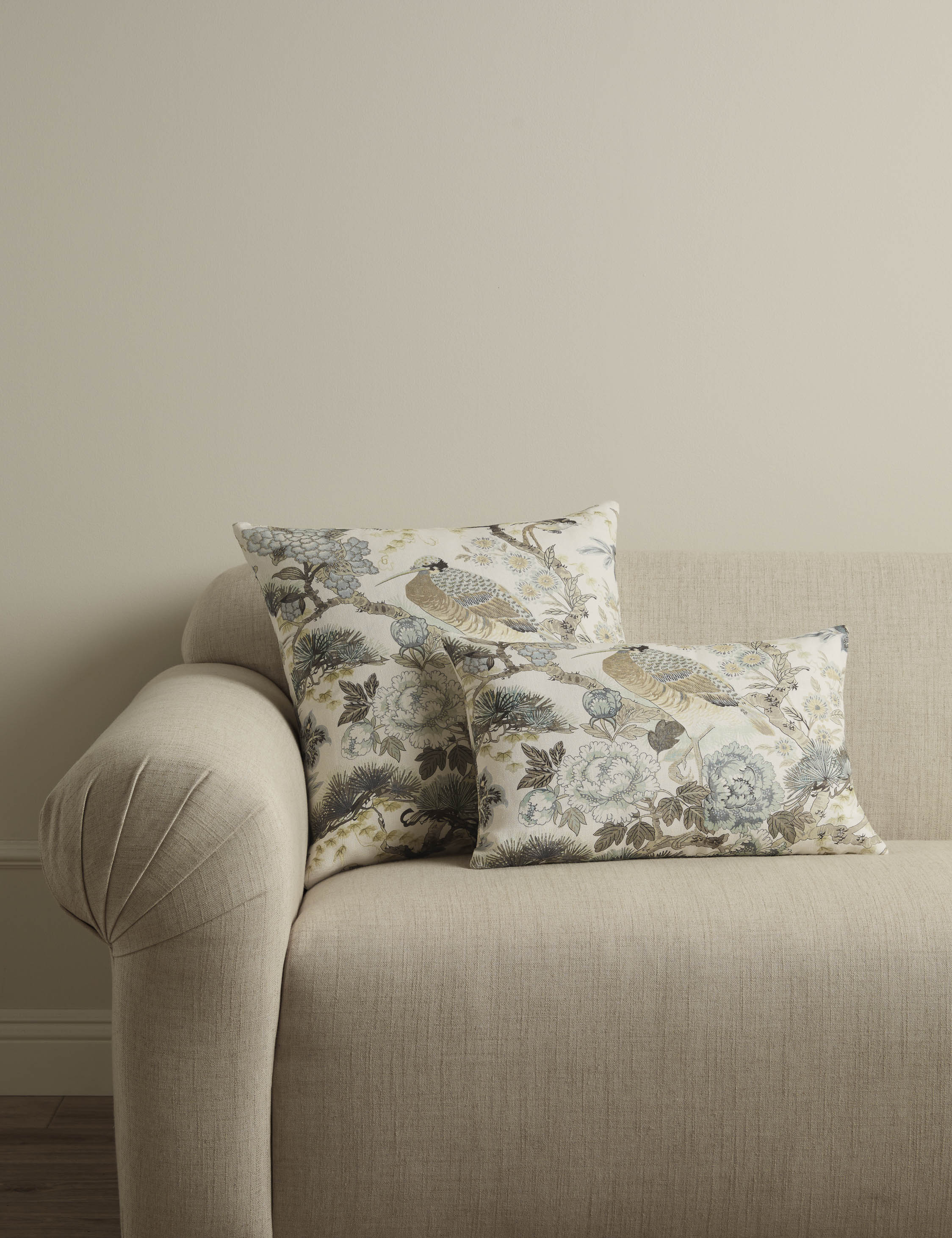 Lulu and Georgia Shenyang Print Linen Pillow by Scalamandre - view 2