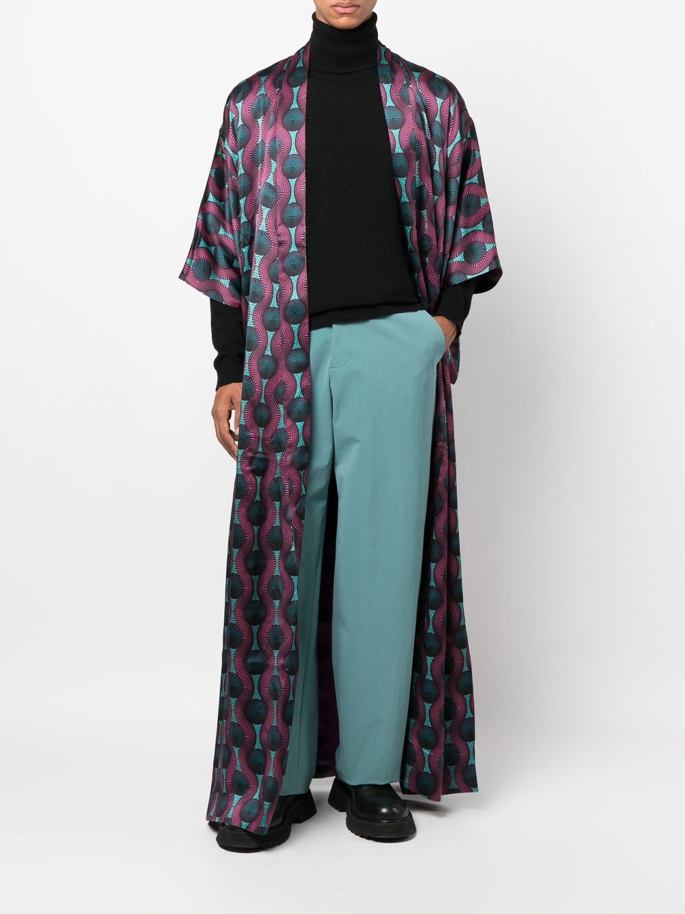 Ozwald Boateng Printed silk kimono dress – Silk 95%, Elastane 5% - view 2