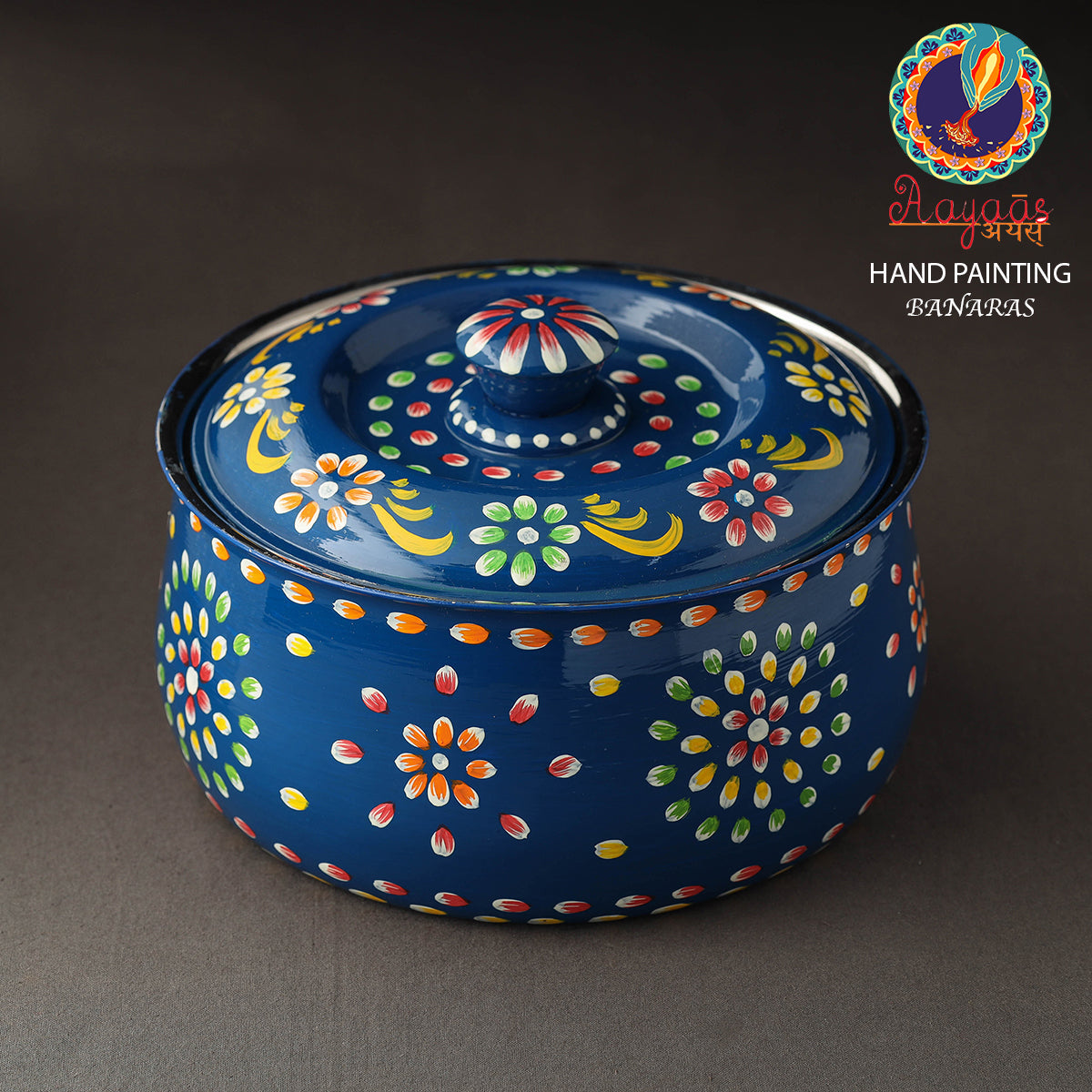 AAYAAS Banaras Handpainted Stainless Steel Casserole