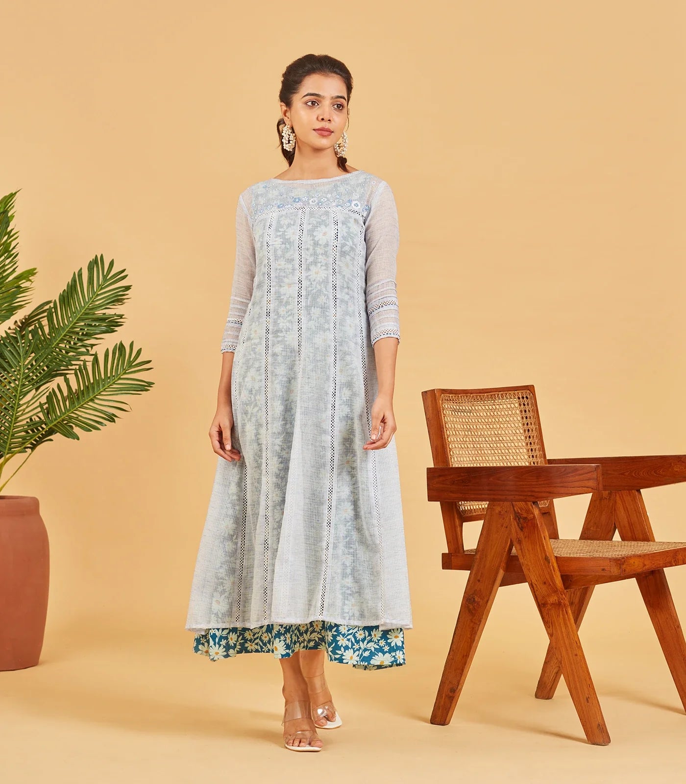 RmKV Pastel Blue Layered A-line Dress – Light Blue