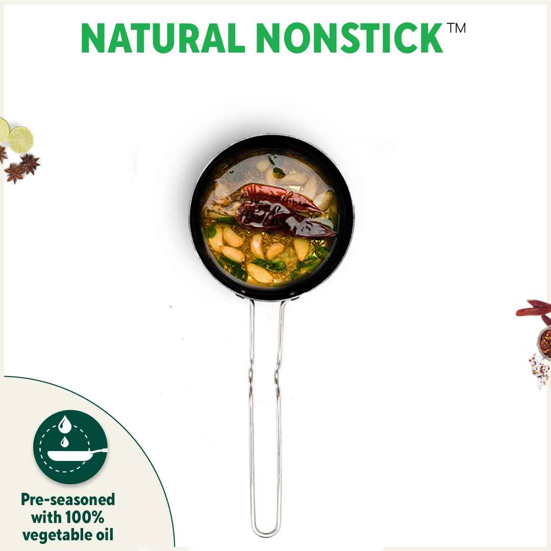 The Indus Valley 100% Pure Sheet Iron Tadka Pan with Stainless Steel Handle, Pre-seasoned, Toxin-free, Induction - view 8