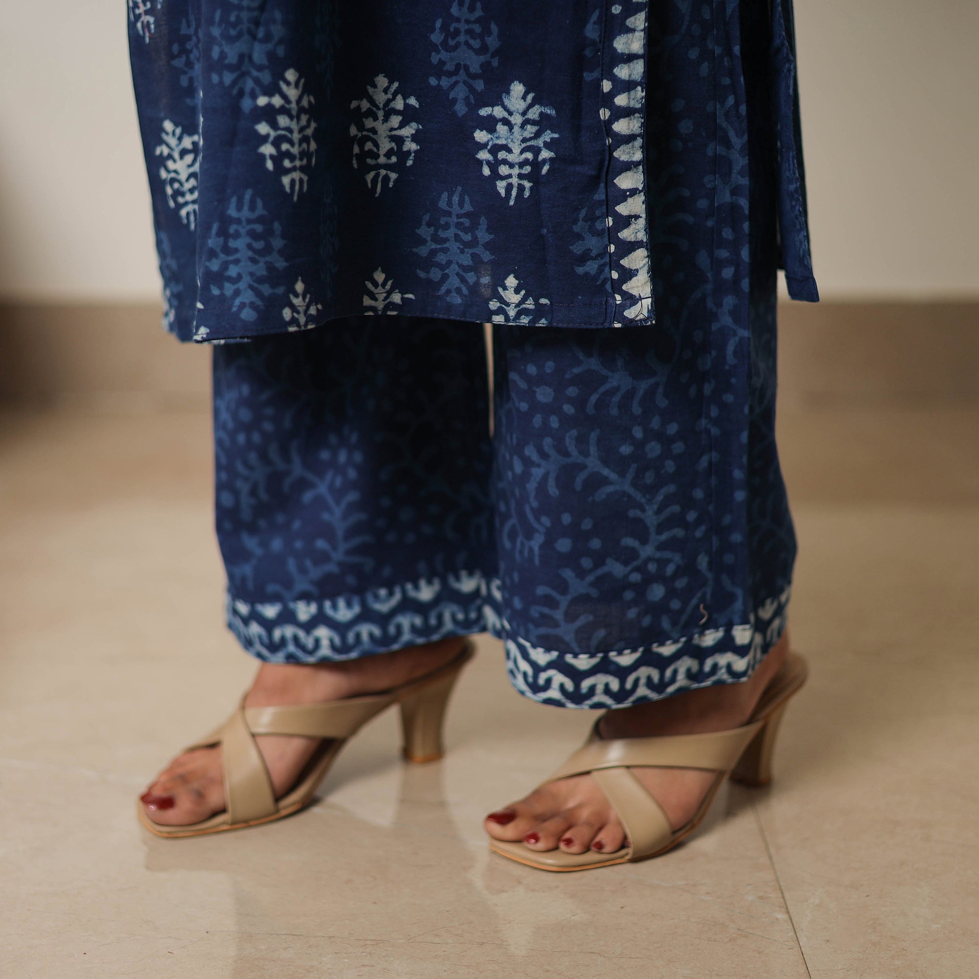 ITOKRI CASUALS Blue - Hand Block Print Indigo Bagru Cotton Suit Set 06 - view 8