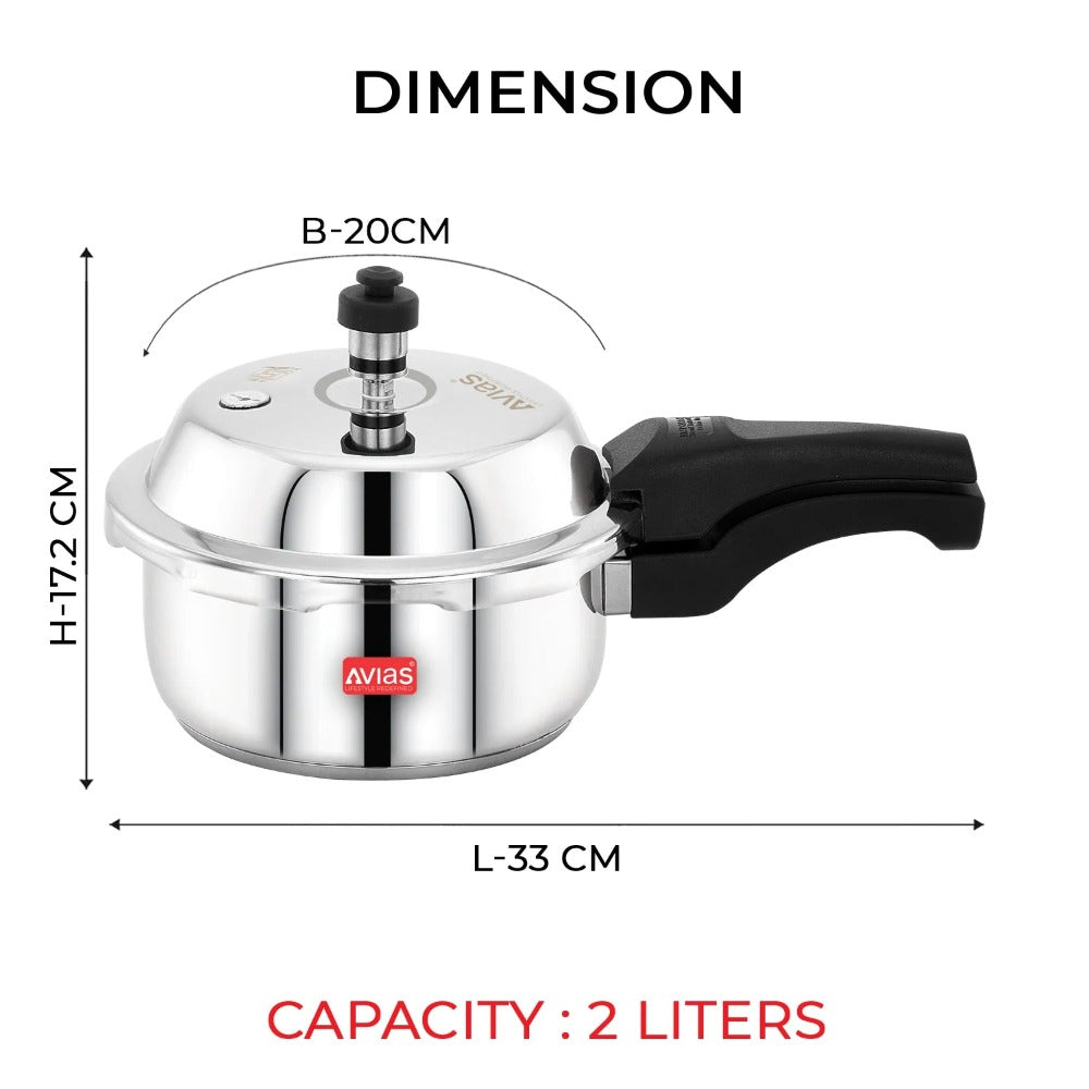 AVIAS Ceres Stainless Steel Premium Outer Lid Pressure Cooker | Gas & Induction Compatible | Silver - view 5