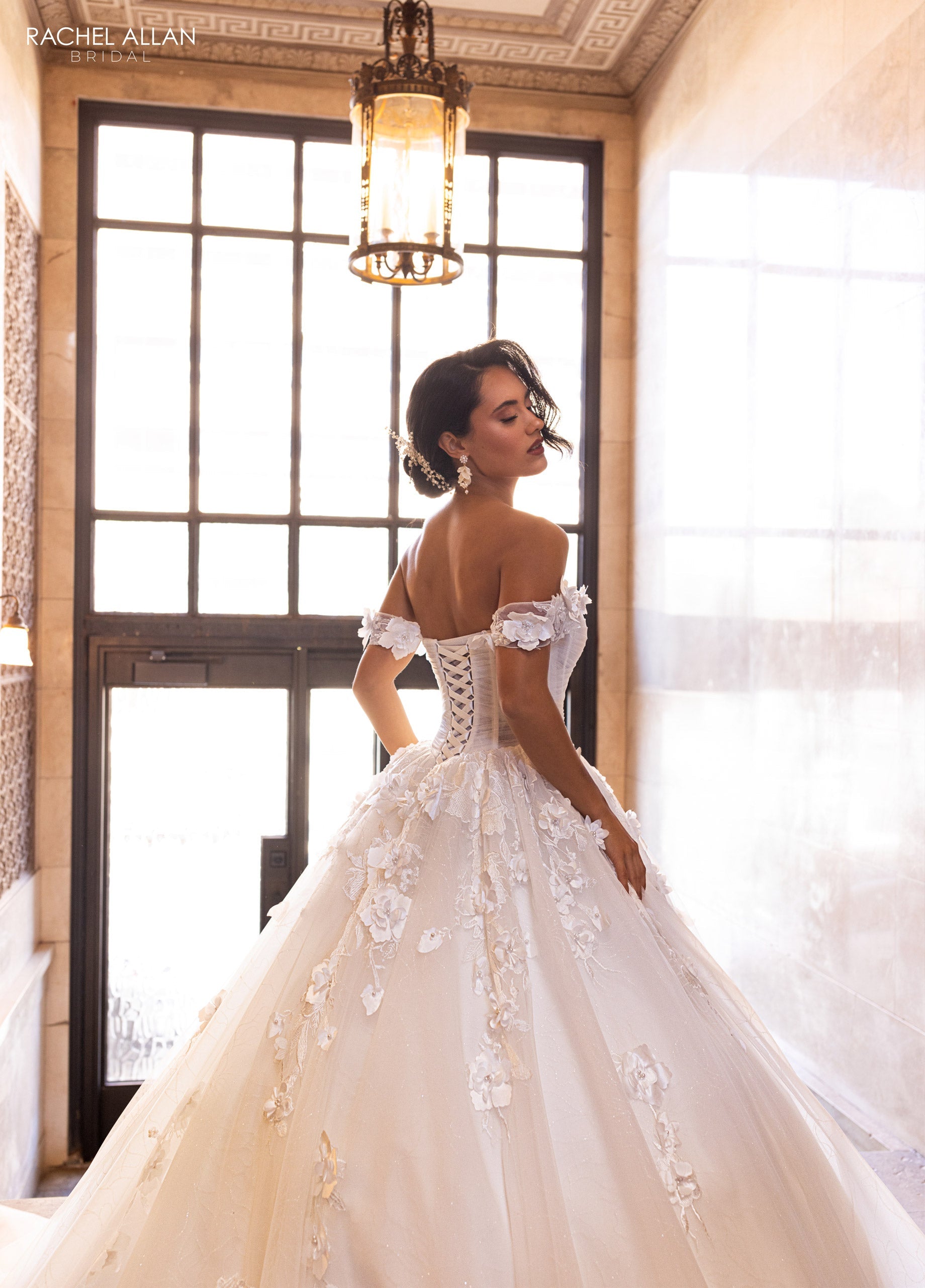 Mary's Bridal Ball Gowns Collection 3D Floral Off Shoulder Bridal Gown by Rachel Allan RB6170 - view 8