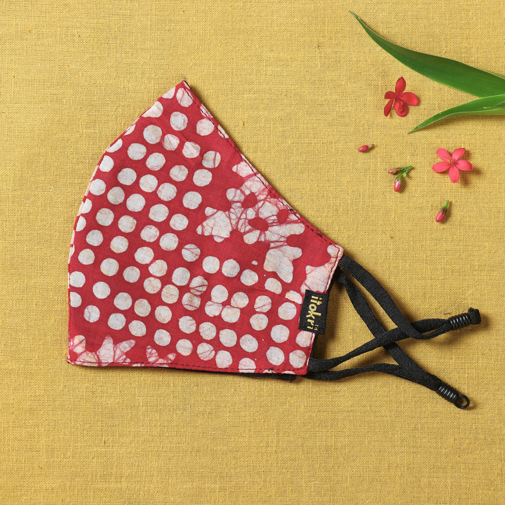 JALPARI Batik Block Print Cotton 3 Layer Snug Fit Face Cover
