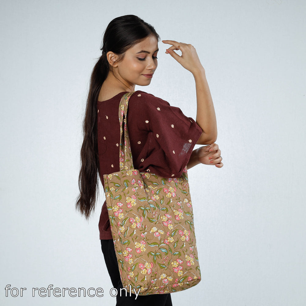 CHUTNEY CRAFT STUDIO Brown - Handcrafted Quilted Bagru Block Printed Shoulder Bag - view 5