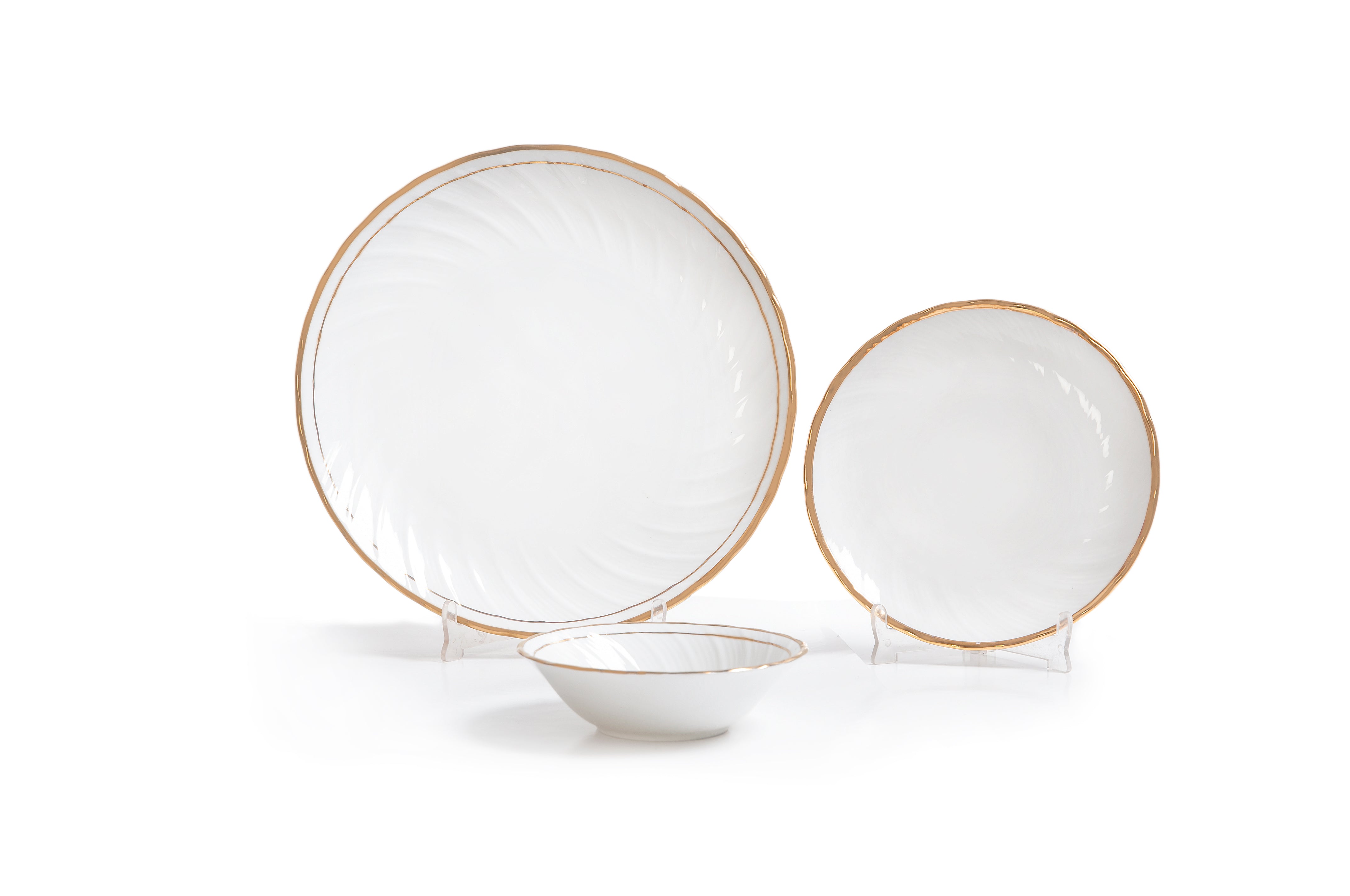 Clay Craft Ceramic Karina Elegant Goldline Dinner Set | Set of 18 Pcs - view 2